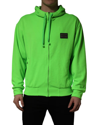 Sudadera con capucha de forro polar verde con cremallera completa