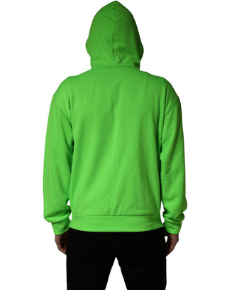Sudadera con capucha de forro polar verde con cremallera completa
