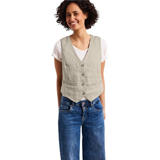Beige Linen Waistcoat