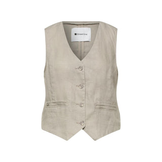 Beige Linen Waistcoat
