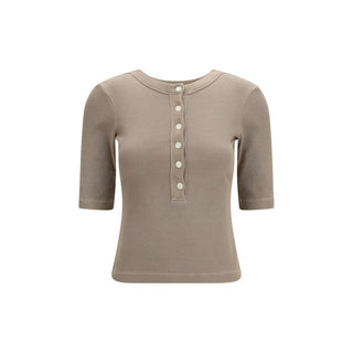 Beiges Baumwoll-T-Shirt