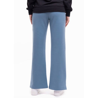 Blue Cotton Casual Pants