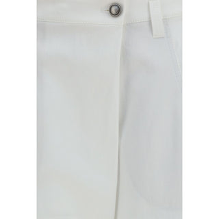 Pantalones casuales de algodón blanco