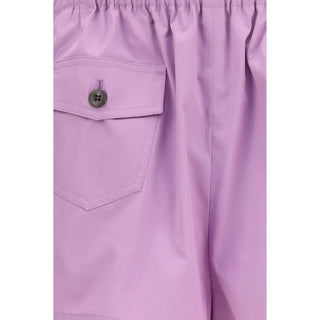 Purple Cotton Bermuda Shorts