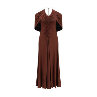 Brown Viscose Casual Dress