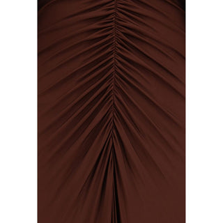 Brown Viscose Casual Dress