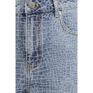 Blaue Bermuda-Shorts aus Baumwolle