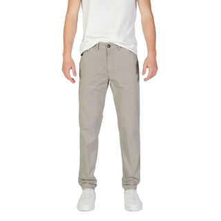 Gray Cotton Casual Pants