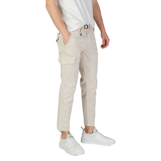Beige Cotton Cargo Pants