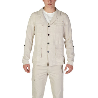 Blazer de lino beige