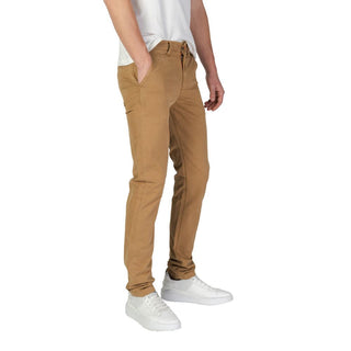 Pantalones ajustados de algodón beige