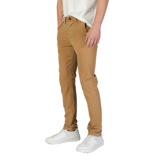 Pantalones ajustados de algodón beige