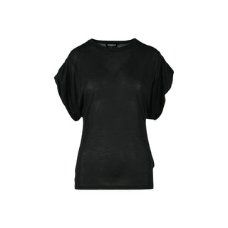 Schwarzes Viskose-T-Shirt