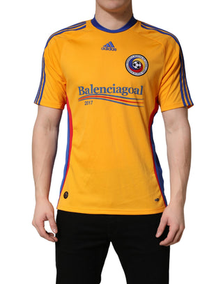 Camiseta Balenciaga de poliéster amarilla con cuello redondo