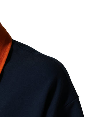Marineblaues Baumwoll-Polohemd für Herren mit Logo und kurzen Ärmeln
