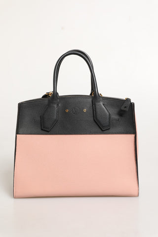 Handtasche City Steamer aus pinkfarbenem und schwarzem Leder