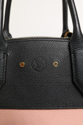 Handtasche City Steamer aus pinkfarbenem und schwarzem Leder