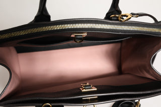 Handtasche City Steamer aus pinkfarbenem und schwarzem Leder