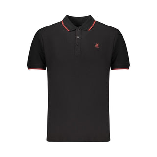 Schwarzes Baumwoll-Polohemd für Herren