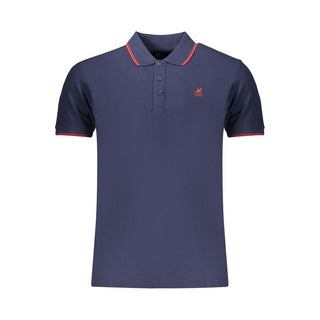 Blaues Herren-Poloshirt aus Baumwolle