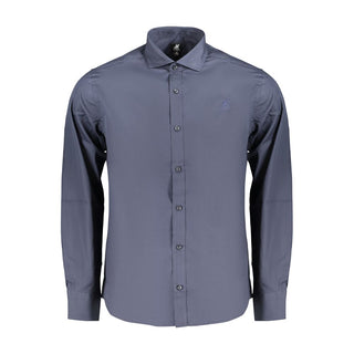 Camisa azul de algodón para hombre