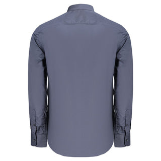 Camisa azul de algodón para hombre