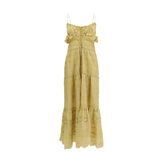 Beige Cotton Casual Dress