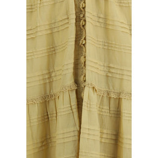 Beige Cotton Casual Dress