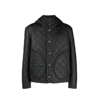 Black Polyester Full-Length Jacket