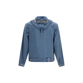 Blue Cotton Full-Length Jacket