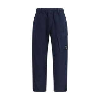 Blue Cotton Cargo Pants