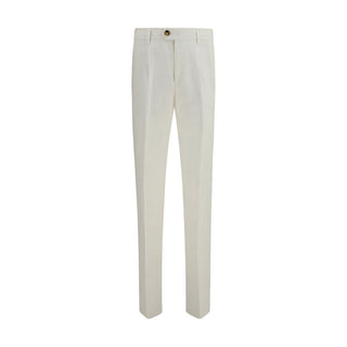 Weiße Leinen-Freizeithose
