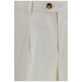 Weiße Leinen-Freizeithose