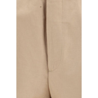 Beige Cotton Bermuda Shorts