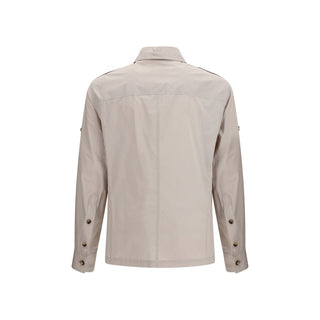 Beige Cotton Full-Length Jacket