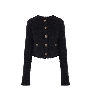 Schwarze Strickjacke aus Baumwolle