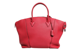 Bolso bandolera Soft Lockit MM de cuero Taurillon Griotte
