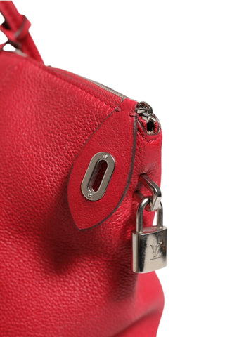 Bolso bandolera Soft Lockit MM de cuero Taurillon Griotte