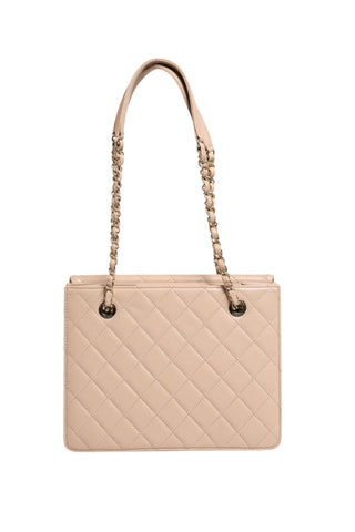 Gesteppte Leder-Beauty-Lock-Überschlagtasche