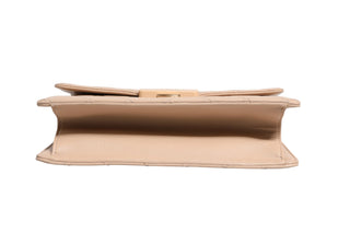 Gesteppte Leder-Beauty-Lock-Überschlagtasche