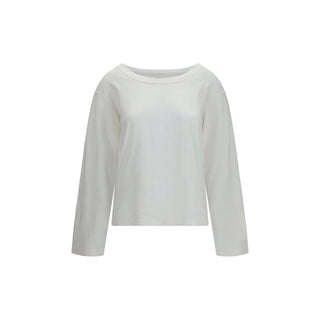 White Cotton Long Sleeve T-Shirt