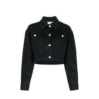 Schwarze Jeansjacke aus Baumwolle