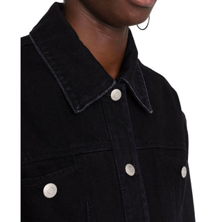 Schwarze Jeansjacke aus Baumwolle