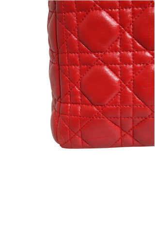 Rote Cannage Lammleder Lady Dior Tasche