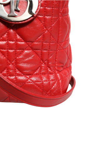 Rote Cannage Lammleder Lady Dior Tasche