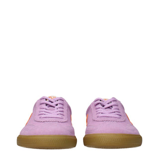 Pink Leather Low Top Sneakers