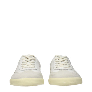White Leather Low Top Sneakers