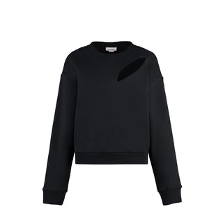 Schwarzes Baumwoll-Sweatshirt