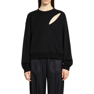 Schwarzes Baumwoll-Sweatshirt