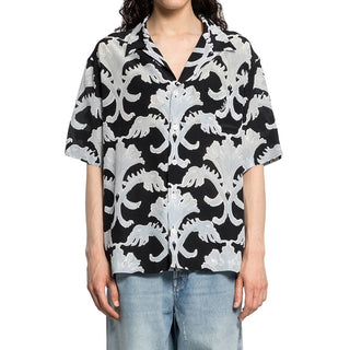Camisa de seda negra